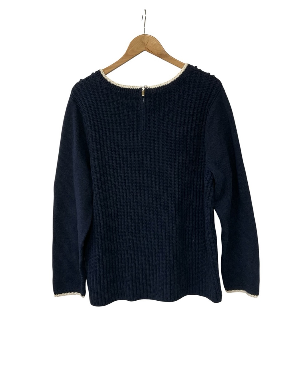 Talbot Textured Navy Cotton Sweater 2X - Picture 3 of 4